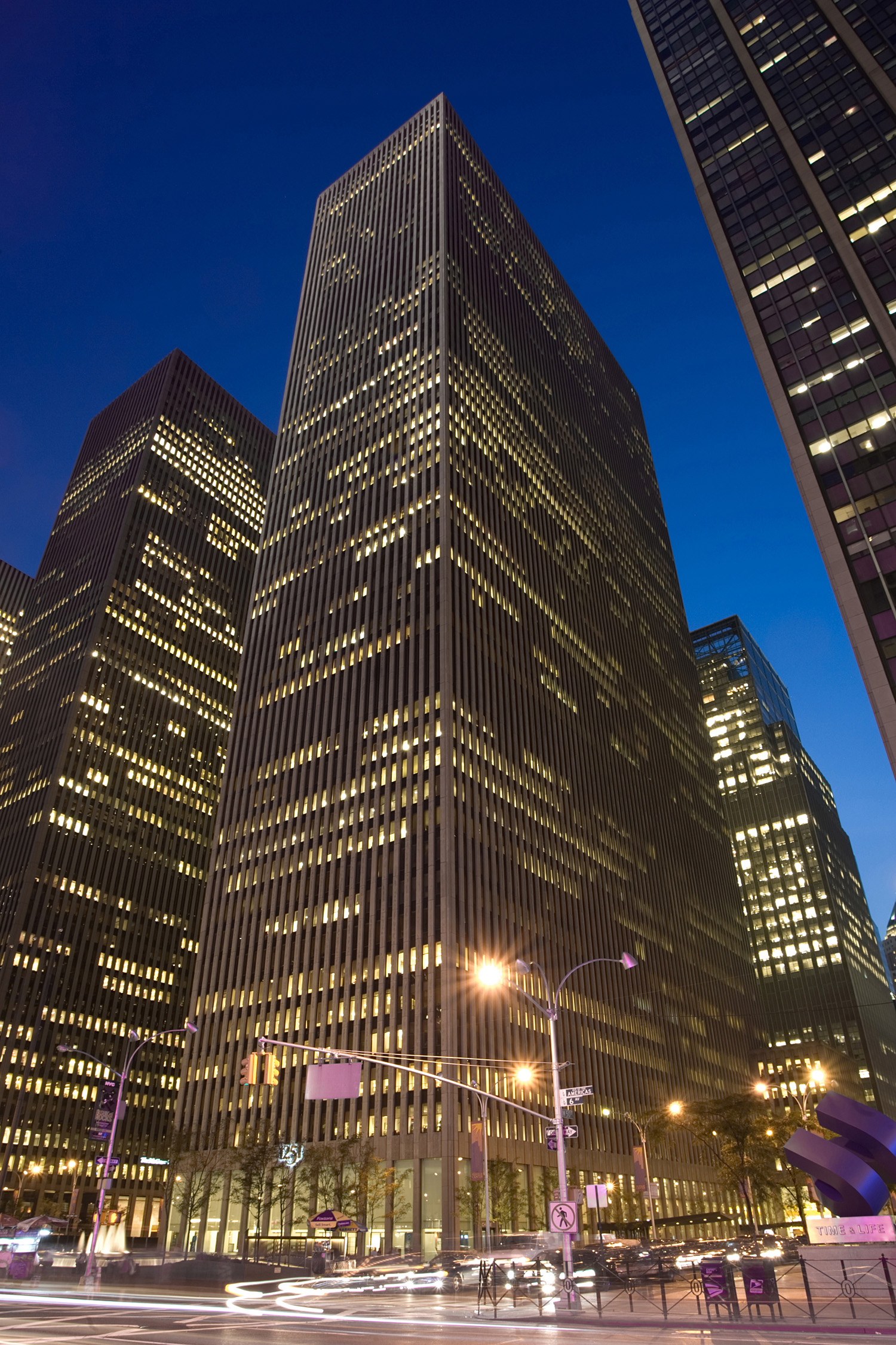 Exxon Building, New York City - Night view from the east. © Mathias Beinling